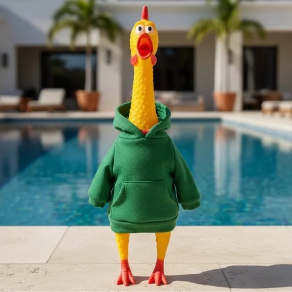 Gray Hoodie for Rubber Chicken Toy / Doll Hoodie - Picture 2 of 12